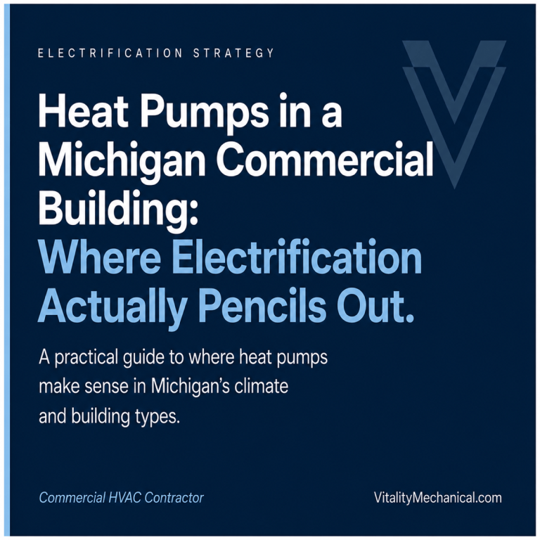 Heat Pumps in a Michigan Commercial Building: Where Electrification Actually Pencils Out — Vitality Mechanical commercial HVAC