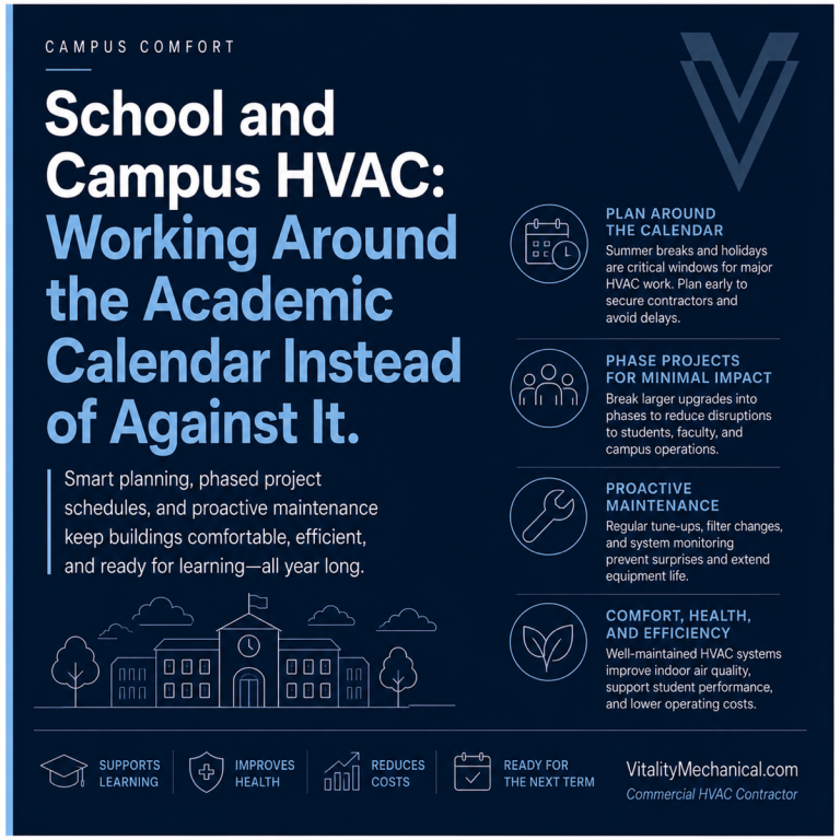 School and Campus HVAC: Working Around the Academic Calendar Instead of Against It — Vitality Mechanical commercial HVAC