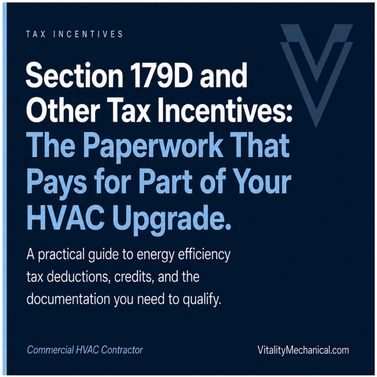 Section 179D and Other Tax Incentives: The Paperwork That Pays for Part of Your HVAC Upgrade — Vitality Mechanical commercial HVAC