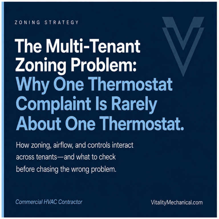 The Multi-Tenant Zoning Problem: Why One Thermostat Complaint Is Rarely About One Thermostat — Vitality Mechanical commercial HVAC