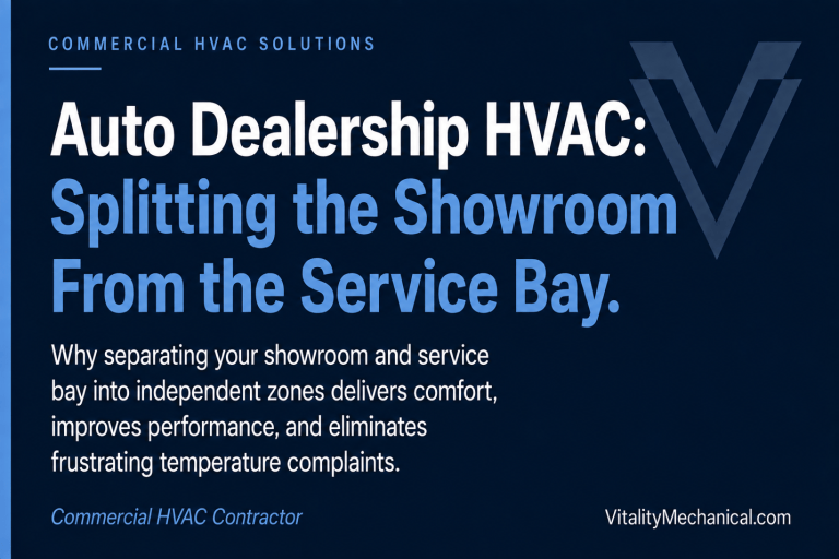 Auto Dealership HVAC: Splitting the Showroom From the Service Bay — Vitality Mechanical commercial HVAC